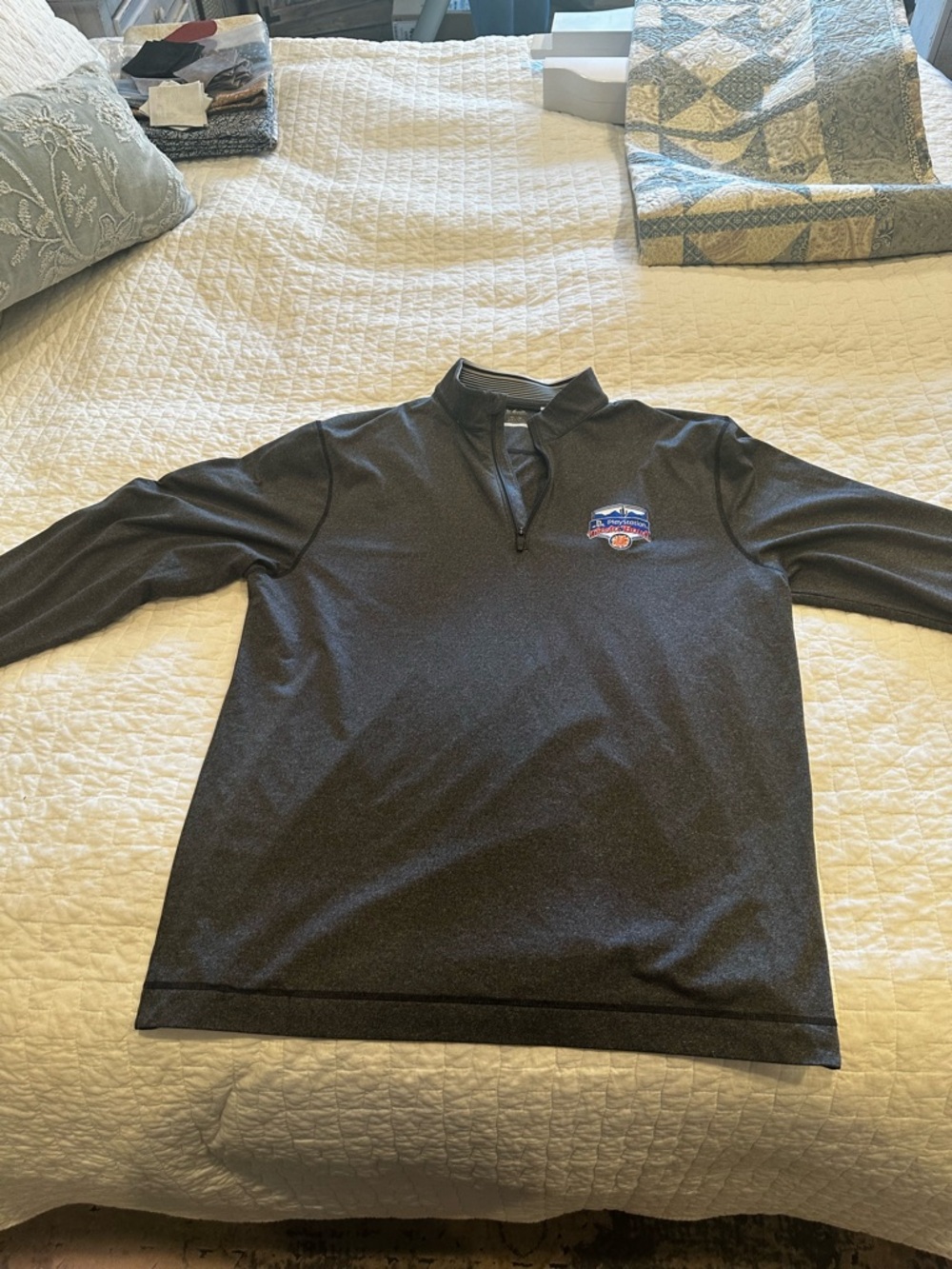 Fiesta Bowl Charcoal Quarter-Zip Pullover with Embroidered Patch